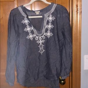navy blouse from J Crew